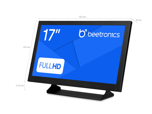 Het formulier kralen weefgetouw 17 inch monitor, Full HD, Wall-, Desktop-, Flush mounting | Beetronics